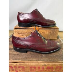 Hanover Dress Shoes Leather Wingtip Mens Size 7.5 D/B USA #2318